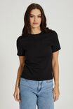 Little Tee In Organic Cotton, BLACK - alternate image 5