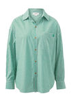Peta Oversized Shirt, KELLY GREEN WHITE STRIPE - alternate image 2