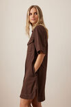 Bonnie Relaxed Shirt Dress, CHOCOLATE - alternate image 5