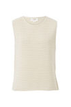 Margot Mesh Knit Tank, ECRU - alternate image 2