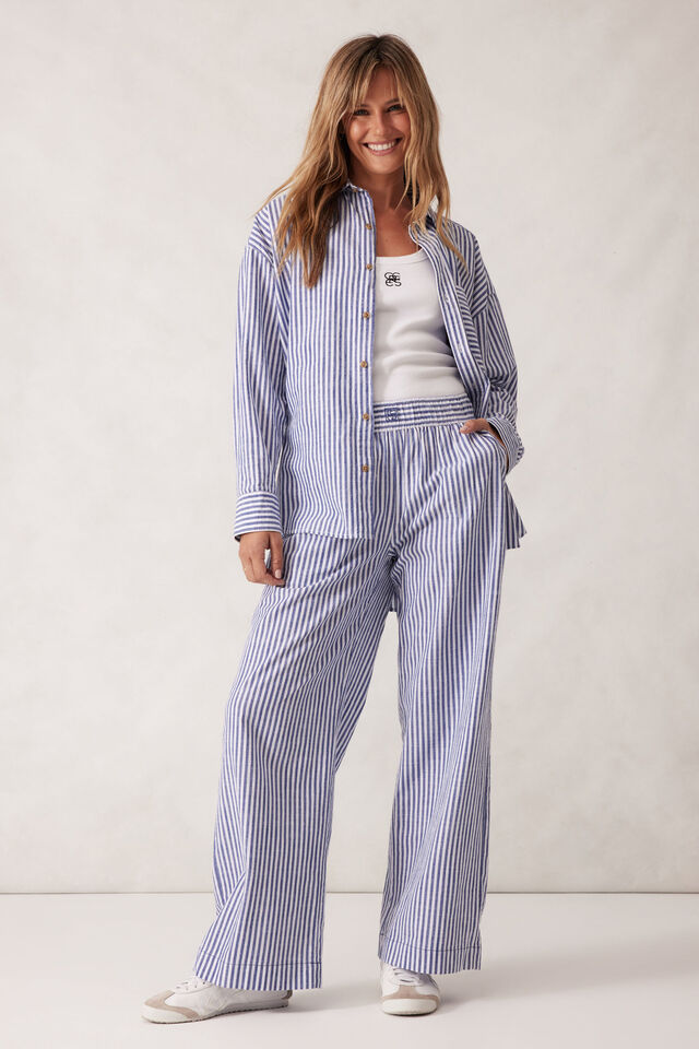 Peta Oversized Shirt, CLASSIC BLUE WHITE STRIPE