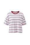 Brea Boxy Tee, SUNFADED PINK/MULBURRY STRIPE - example image 2