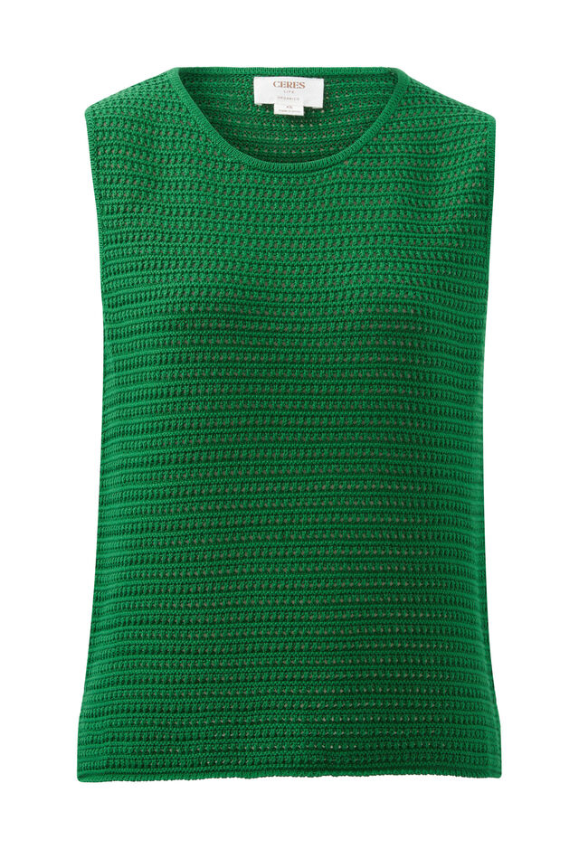 Margot Mesh Knit Tank, KELLY GREEN