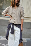 Heidi Cable Knit Cardi, OAT - alternate image 4