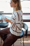 Lila Oversized Knit Crew, ECRU STRIPE - alternate image 7
