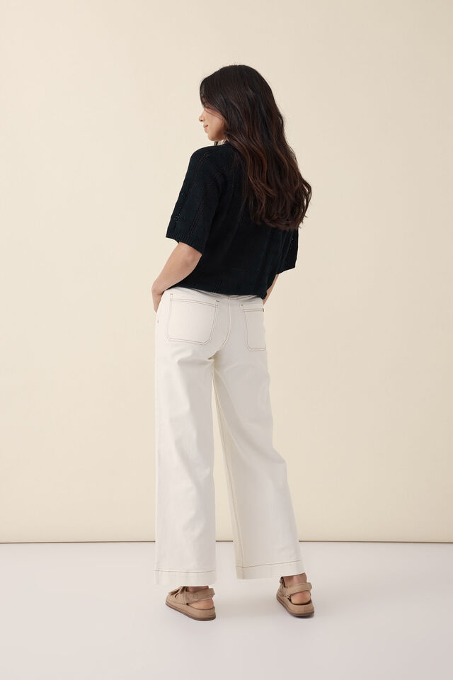 Wide Leg Pocket Jean, FRESH ECRU IN RESCUED COTTON