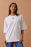 Liv Oversized Tee, WHITE /CHOC CL EMBROIDERY - alternate image 2