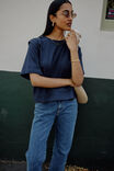Rainey Pleat Sleeve Tee, TRUE NAVY - alternate image 5