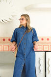 Ava Short Sleeve Midi Dress, FRESH INDIGO - alternate image 4
