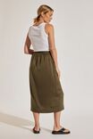 Satin Slip Skirt With Recycled Fibres, SOFT OLIVE - alternate image 3