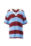 Mara Short Sleeve Knit Tunic, MULBERRY STRIPE - example image 2