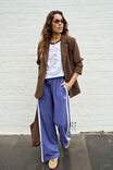 Gigi Wide Leg Terry Trackpant, WASHED NAVY SIDE STRIPE - example image 4