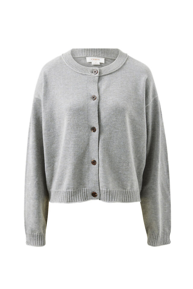 Pippa Long Sleeve Knit Cardi, GREY MARLE