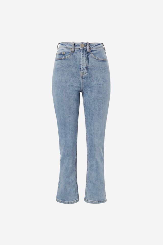Cropped Kick Flare Jean In Organic Cotton, VINTAGE BLUE