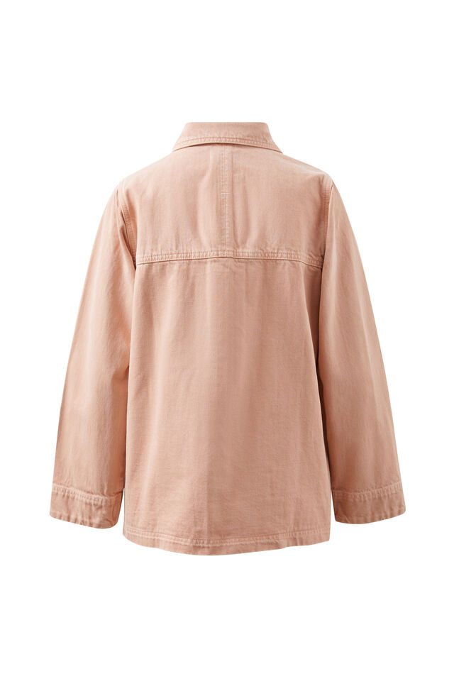 Ava Chore Shacket, WASHED PINK