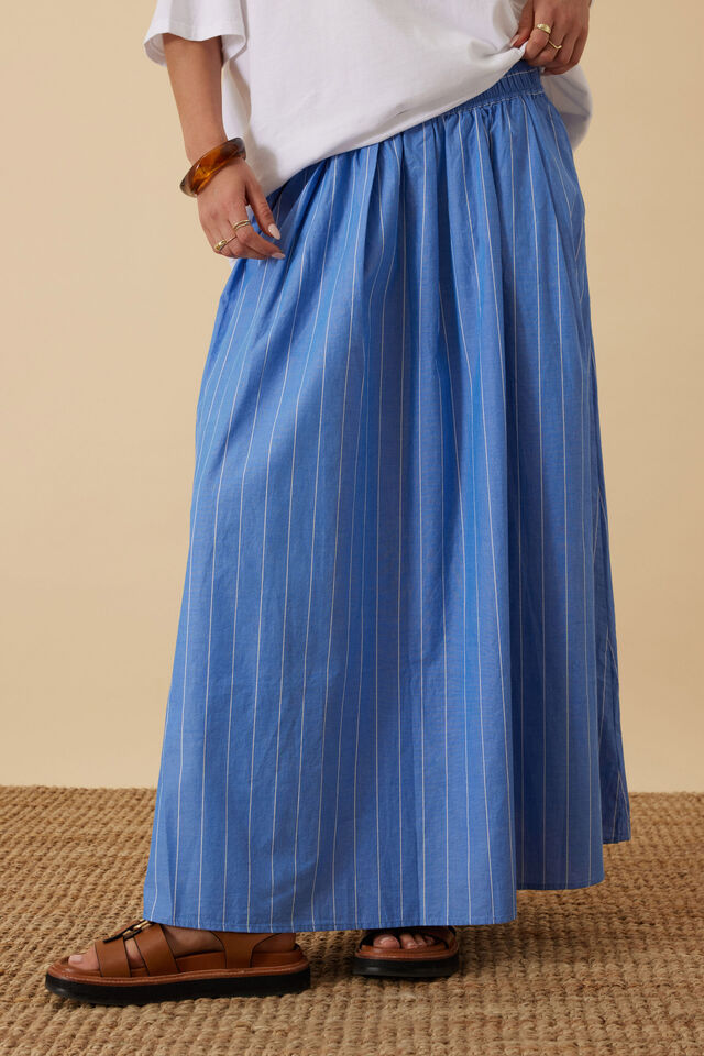 Florence Maxi Skirt, MARINE BLUE PINSTRIPE