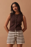 Molly Textured Knit Short, CHOC STRIPE - alternate image 5