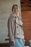 Boxy Trench, BEIGE WOOL BLEND - alternate image 4
