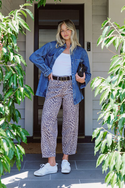 Tapered Barrel Jean, LEOPARD