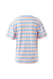 Stevie Slouchy Tee, PETAL/AZURE BLUE STRIPE - alternate image 3