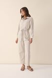 Puff Sleeve Jumpsuit, CHINO RESCUED FABRIC - alternate image 1