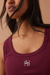 Zoe Contour Rib Scoop Tank, POMEGRANATE/MONOGRAM EMBROIDERY - alternate image 6