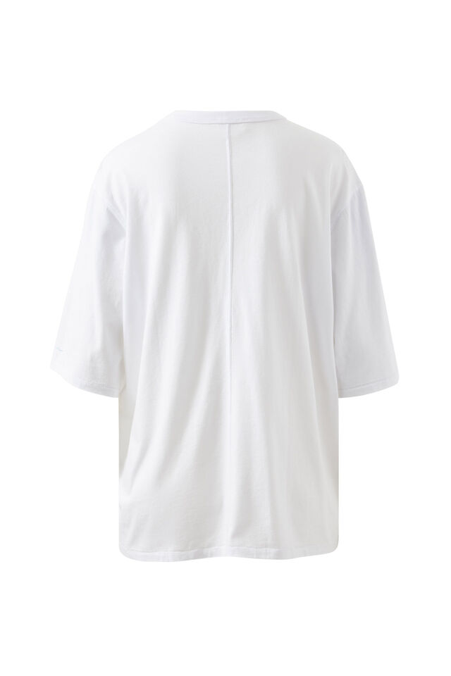 Liv Oversized Tee, WHITE/SUMMER FISH