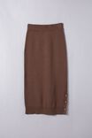 Organic Cotton Knit Midi Skirt, BROWN - alternate image 5