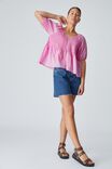 Organic Voile Shirred Tunic, SUMMER PINK