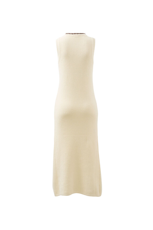 Olive Knit Midi Dress, FRESH VANILLA