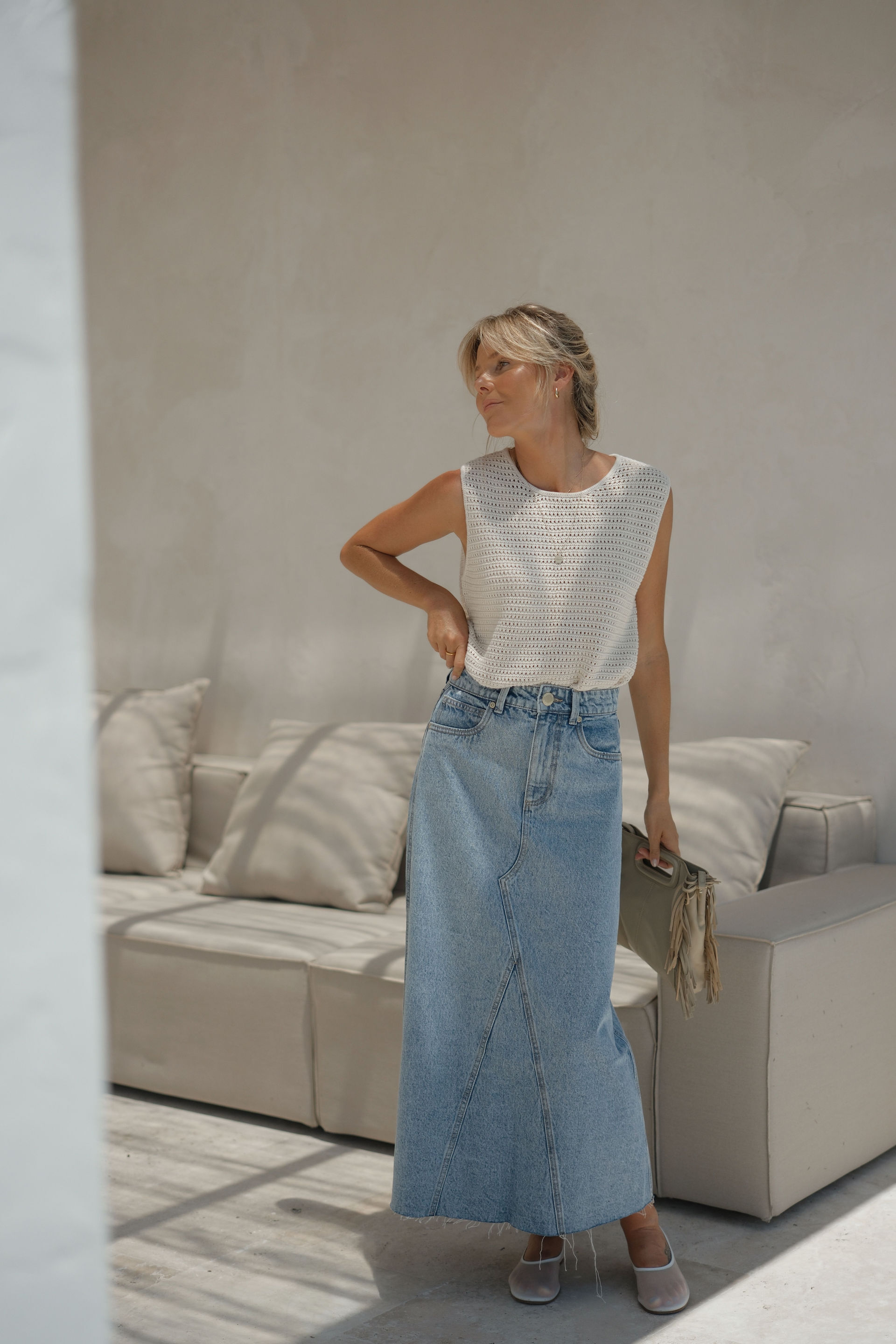 How to Style the Trending Denim Maxi Skirt for 2023?