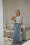 A-Line Denim Maxi Skirt, VINTAGE BLUE - alternate image 1