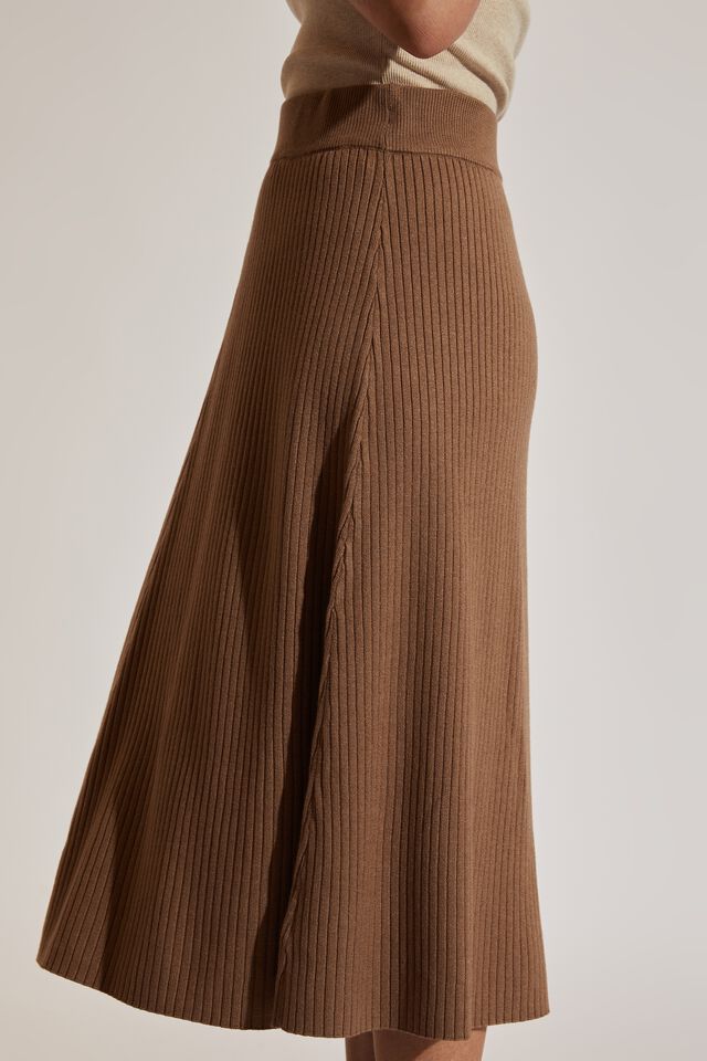 Soft Knit A Line Skirt In Recycled Blend, TAUPE MARLE