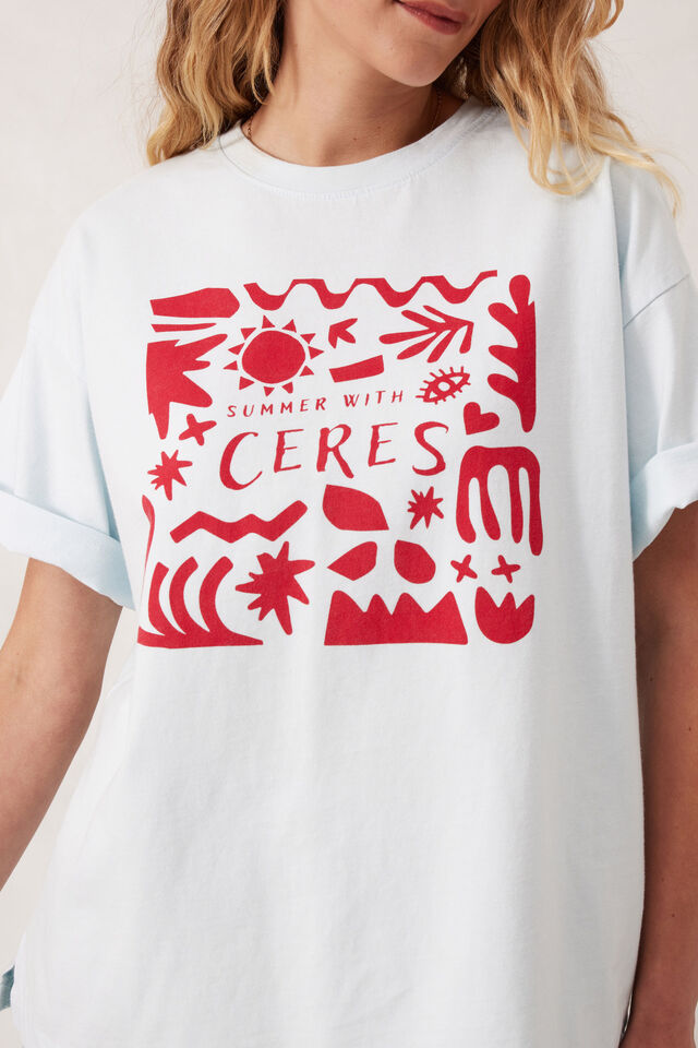 Tully Boyfriend Tee, COOL BLUE/SUMMER WITH CERES