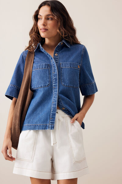 Darcy Relaxed Everyday Short, NEW ECRU