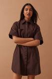 Sara Mini Shirt Dress, CHOCOLATE - alternate image 6
