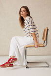 Short Sleeve Wavy Stripe Knit, ECRU/COLLEGE BLUE - alternate image 5