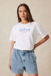 Slouchy Split Hem Tee, WHITE/CERES ROPE - alternate image 1