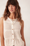 Button Through Knit Vest, ECRU - alternate image 4
