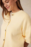 Boxy Short Sleeve Knit Cardi, BUTTER - alternate image 5