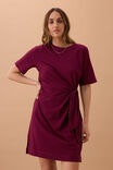 Agnes Tie Mini Tee Dress, POMEGRANATE - alternate image 6