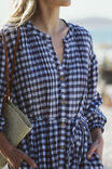 Crinkle Midi Dress, NAVY WHITE GINGHAM - alternate image 4