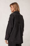 Bobbi Side Pocket Denim Shacket, WASHED BLACK - alternate image 3