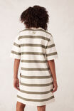 Cleo Mini Terry Dress, WHITE MOSS GREEN STRIPE - alternate image 5