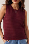 Maddy Mesh Knit Tank, MULBERRY - example image 4