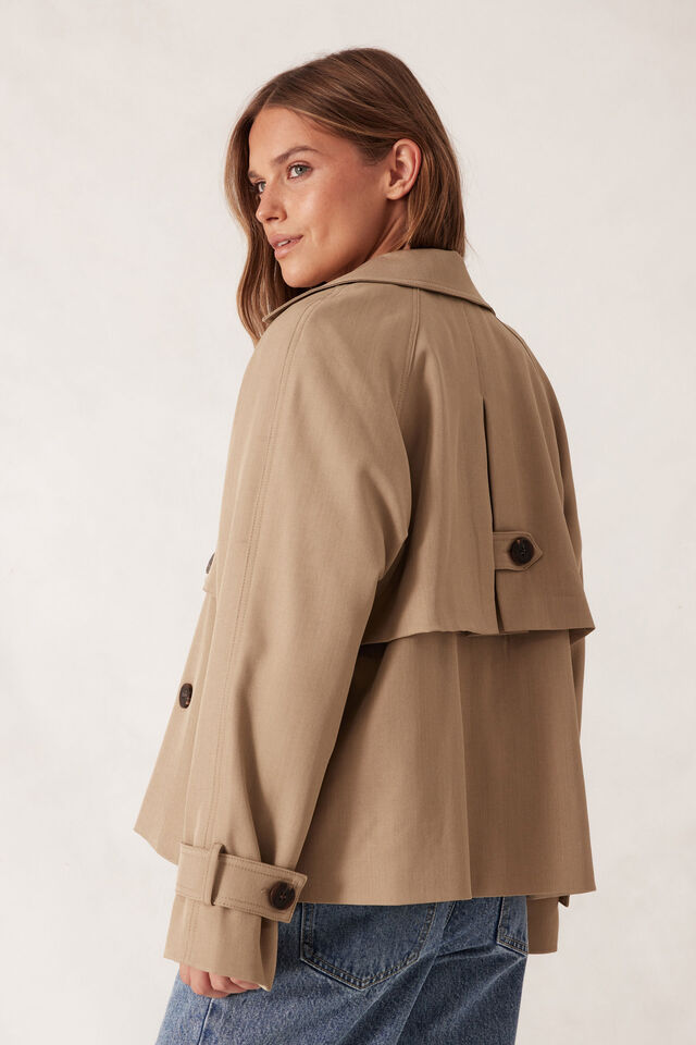 Short Trench Coat, SUMMER TAUPE