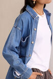 Bobbi Side Pocket Denim Shacket, INDIGO - example image 3