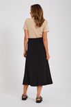 Knitted Midi Skirt In Organic Cotton, BLACK - alternate image 4