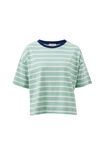 Brea Boxy Tee, SEAFOAM/WHITE STRIPE - example image 2