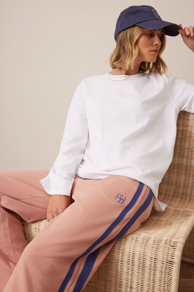 Finn Oversized Long Sleeve Tee, WHITE